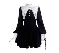 COSDREAMER Costume da suora spaventosa per Halloween, da prete (nero, S)