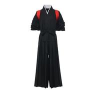 COSDREAMER Costume da uomo kimono giapponese da samurai, uniforme Hakama, costume tradizionale Aikido, Kendo, arti marziali, costume anime (rosso, S)