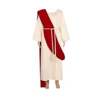 COSDREAMER Costume di Halloween per adulti, costume da Gesù Cristiano Saint Robe biblica sciarpa religiosa sciarpa vita corda Fancy Dress Set (IT/NL/SE/PL, alfanumerico, XL, regolare, bianco) (bianco,