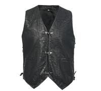 COSDREAMER Gilet da uomo rinascimentale pirata medievale vintage gilet halloween vichingo cosplay costume, Nero, XL