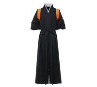 COSDREAMER Kimono giapponese samurai da uomo, uniforme Hakama, costume tradizionale di arti marziali Aikido Kendo, Colore: arancione., XS
