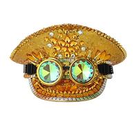 COSDREAMER Punk Burning Man Sequin Hat Festival Militare Capitano Cappelli con Occhiali (oro)