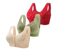 Cose arrapate per donne anziane, 2024, reggiseni in cotone con bottoni anteriori, comodi e pieni, schiena larga, reggiseni senza ferretto H E M Abbigliamento da donna, Lilla, 52