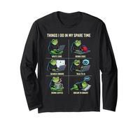 Cose Che Faccio nel Mio Tempo Libero AI Engineer Programmer Frog Maglia a Manica