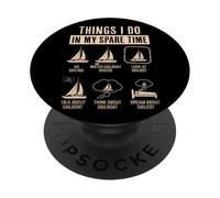 Cose che faccio nel mio tempo libero amante della barca a vela PopSockets PopGrip Adesivo