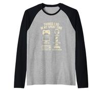 Cose Che Faccio nel Mio Tempo Libero Gioca ai Videogiochi Gamer Maglia con Maniche Raglan