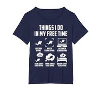 Cose Che Faccio nel Mio Tempo Libero Guarda Conversazione Pensa Immersioni subacquee Maglietta, Donna Plus-Size, Navy, 4X