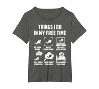 Cose Che Faccio nel Mio Tempo Libero Guarda Conversazione Pensa Immersioni subacquee Maglietta, Donna Plus-Size, Asfalto, 4X