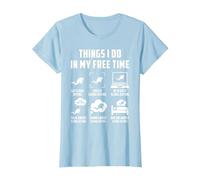 Cose Che Faccio nel Mio Tempo Libero Guarda Conversazione Pensa Immersioni subacquee Maglietta, Donna, Celeste, L