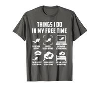 Cose Che Faccio nel Mio Tempo Libero Guarda Conversazione Pensa Immersioni subacquee Maglietta, Uomo, Asfalto, 6XL