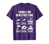 Cose Che Faccio nel Mio Tempo Libero Guarda Conversazione Pensa Immersioni subacquee Maglietta, Uomo, Viola, 3XL