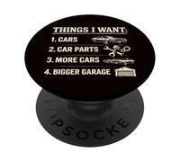 Cose che voglio Auto Ricambi Garage Divertente Auto Ragazzo Meccanico PopSockets PopGrip Adesivo