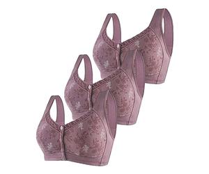 Cose cornea più comode, grandi, aperte sul davanti per le donne in altezza media, senza anello in acciaio, comodo reggiseno traspirante bikini top, Lilla, 46