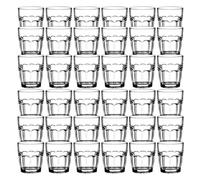 COSE DA CASA 36 Bicchieri Rock Bar Juice 20 cl in Vetro Temperato trasparenti Impilabili e Ultra Resistenti Ideali per Succhi Spremute e Bar Design classico Vintage Made in Italy