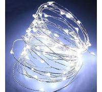 COSE DA CASA 40 Lucine luce led bianco freddo ghiaccio con filo nudo a batteria micro per decorare alberi di natale presepe ghirlande centrotavola decorazioni vanno anche in acqua