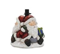 COSE DA CASA Base per Albero di Natale con Babbi Natale e Pacco Regali Decorativo Supporto Natalizio Stabile in Resina Porta Albero per Decorazioni Natalizie