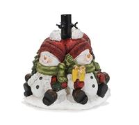 COSE DA CASA Base per Albero di Natale con Pupazzi di Neve e Pacco Regali Decorativo Supporto Natalizio Stabile in Resina Porta Albero per Decorazioni Natalizie