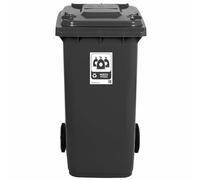 COSE DA CASA Bidone con ruote per rifiuti 120 LT pattumiera raccolta differenziata contenitore condominio ristoranti certificato UNI EN 840 (GRIGIO)