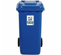 COSE DA CASA Bidone con ruote per rifiuti 120 LT pattumiera raccolta differenziata contenitore condominio ristoranti certificato UNI EN 840 (BLU)