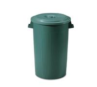 COSE DA CASA Bidone portarifiuti VERDE con coperchio antirandagismo industriale 100 litri pattumiera CON MANICI giardino locali commerciali