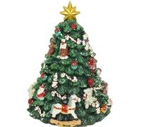 COSE DA CASA Carillon Albero di Natale D12xH16cm con Movimento e Musica | Stella Oro Cavallucci a Dondolo Decorazione Natalizia Verde e Rosso