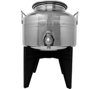 COSE DA CASA Fusto per olio 2 litri giara damigiana in acciaio bidone contenitore con piede e rubinetto salvagoccia vino latte miele acqua