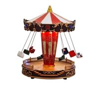 COSE DA CASA Giostrina Natalizia Musicale in Movimento con Luci LED Altezza 26cm Decorazione per Villaggio di Natale