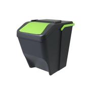 COSE DA CASA Pattumiera per la raccolta differenziata 25LT sovrapponibile cucina sottolavello modulabile con manico coperchio colorato contenitore raccolta rifiuti (VERDE)