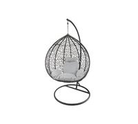 COSE DA CASA Poltrona a dondolo sospesa con cuscini sedia pensile per patio giardino terrazzo Poly Rattan Per Interno Esterno Ovetto Portata 130 Kg
