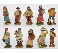 COSE DA CASA Set 10 pastorelli di cm 10 completi e assortiti per PRESEPE statuine pastori Personaggi decorazione natalizia capanna natale in pvc