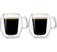 COSE DA CASA Set 2 Tazze termiche 30cl doppia parete in Vetro cappuccino te' caffe americano Borosilicato Fatto a Mano - Thermic Glass Drink & Design