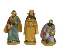 COSE DA CASA Set 3 Re Magi Presepe Melchiorre Gaspare Baldassarre Altezza max11 cm statuine in Poliresina colorata Personaggi sotteggi natalizi