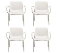 COSE DA CASA SET 4 poltrona con braccioli Sedia Lounge GINEVRA S-C-A-B Interno ed Esterno LINO Impilabile in Tecnopolimero Rinforzato con Fibra di Vetro Made in Italy