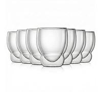 COSE DA CASA Set 6 Bicchieri Doppia Parete in Vetro Termiche tazze per Tea Tisane Cappuccino Resistenti 23 cl Impilabili Globo Accademia Lu-igi Bo-rmioli per Bevande Calde e Fredde