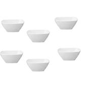 COSE DA CASA Set 6 Coppette bianche Eclissi in Vetro Opale Resistente Quadrate 14cm 46cl Impilabili per Dessert Macedonia Aperitivi e Buffet Lavastoviglie e Microonde