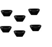 COSE DA CASA Set 6 Coppette Nere Eclissi in Vetro Opale Resistente Quadrate 14cm 46cl Impilabili per Dessert Macedonia Aperitivi e Buffet Lavastoviglie e Microonde