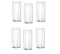 COSE DA CASA Set di 6 bicchieri Bibita 41cl Liquori cocktail e bevande long drink in vetro soffiato SON.hyx leggero brillante resistente Elegante bicchiere top class square beverage forma quadra