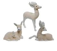 COSE DA CASA Set Renne Natalizie in Pelliccia Beige Ambientazione Natalizia 3 Pezzi con Effetto Scenico Realistico Decorazione Interni Natale