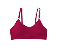Cose nuove, belle, avvolgenti sulla schiena, con imbottitura sul petto, senza cuciture, senza anello in acciaio, tracolla regolabile, reggiseno sportivo imbottito, Colore: rosso, Taglia unica