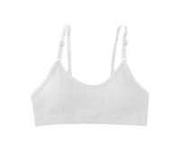 Cose nuove, belle, avvolgenti sulla schiena, con imbottitura sul petto, senza cuciture, senza anello in acciaio, tracolla regolabile, reggiseno sportivo imbottito, bianco, Taglia unica