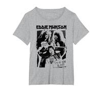 Cose più strane Eddie Munson Hellfire Club Maglietta, Donna Plus-Size, Grigio Melange, 3X