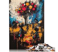 Cosecha de Sueños - Rompecabezas de 1000 piezas con escenas surrealistas de pueblos expresionistas para regalar, rompecabezas de papel, rompecabezas para la familia, 38 x 26 cm (1000 piezas)