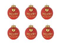 cosedacasa Candela Rossa Palline Merry Christmas addobbi Decorazioni tavola Natalizia di Natale Set da 6 Palle in Cera Ornamento centrotavola segnaposto Idea Regalo