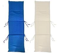 cosedacasa Cuscino per sedia imbottito sdraio lettino prendisole cm 190x55 da spiaggia mare ricambio materassino giardino piscina-panna