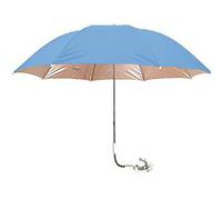 cosedacasa Ombrellone per sdraio sedia da mare spiaggia giardino piscina pieghevole 120 cm parasole con pinza inclinazione regolabile-celeste