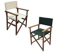 cosedacasa Sedia da Regista Poltrona Relax Prendi Sole per Spiaggia Mare Giardino Campeggio Piscina in Legno e Tessuto-Beige