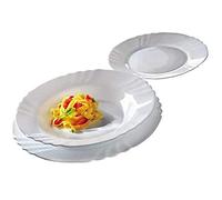 cosedacasa Servizio di Piatti per 6 12 Persone 18 36 Pezzi da Tavola in Cucina infrangibile Bianco bormioli insalatiera Omaggio-Servizio 12 Persone