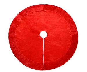 cosedacasa Tappeto Rosso Gonna copripiede con Pelliccia Copertura Base per Albero di Natale addobbi Decorazione Natalizie da casa cm 100