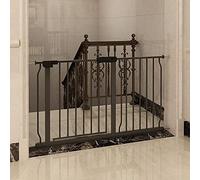 COSEND - Cancello di sicurezza per bambini, in metallo bianco, per interni, per scale, porte, cucina e soggiorno (110-122 cm), colore: nero