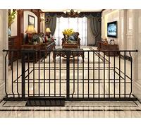 Cosend - Cancello di sicurezza per interni in metallo nero con grande pressione per il cancello per animali domestici lungo cancello di sicurezza per la casa porta scale (158-170 cm/158-170 cm, nero)
